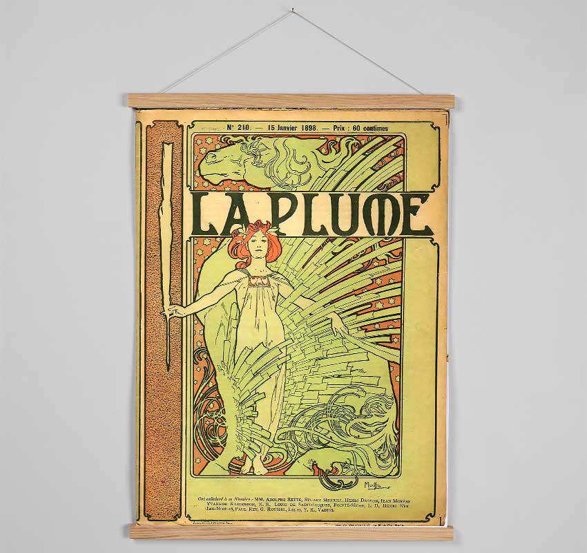 Alphonse Mucha La Plume Hanging Poster - Wallart-Direct UK