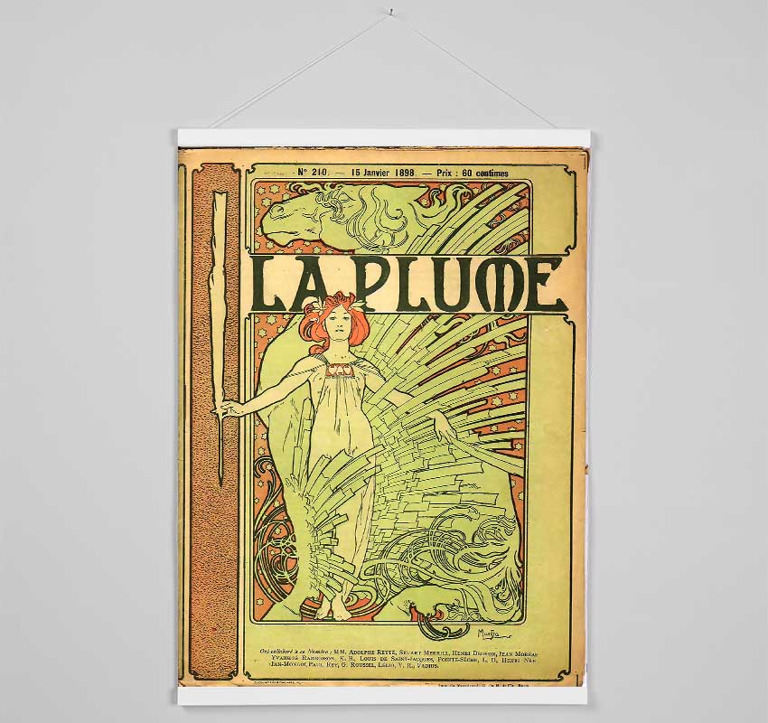 Alphonse Mucha La Plume Hanging Poster - Wallart-Direct UK