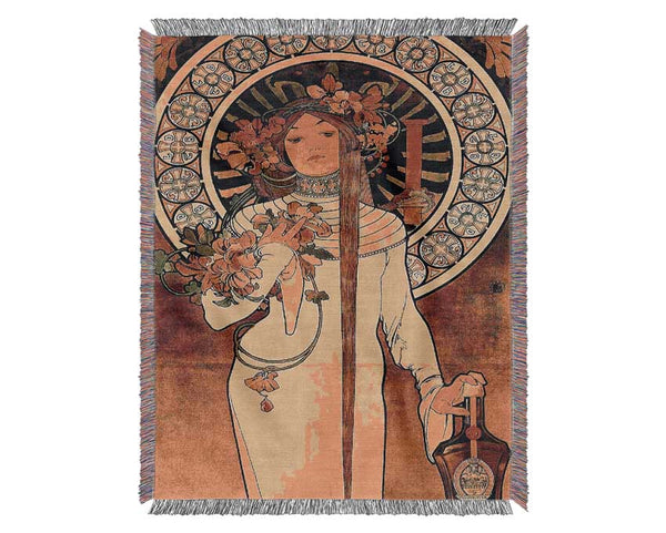 Alphonse Mucha La Trappistine Woven Blanket