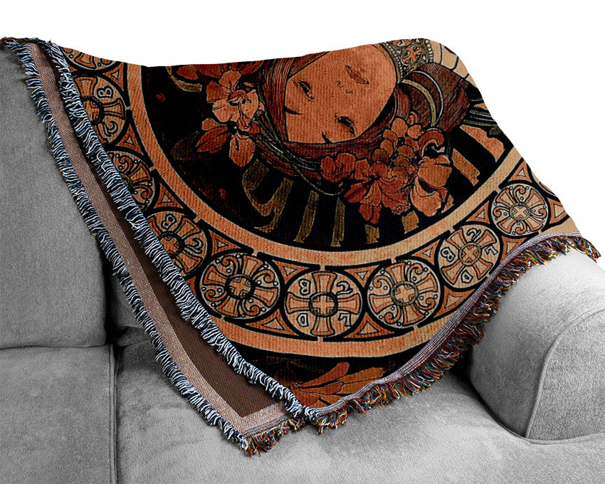 Alphonse Mucha La Trappistine Woven Blanket