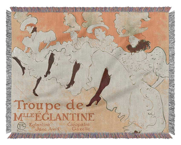 Toulouse Lautrec La Troup De Mlle Elegant Poster 1895 Woven Blanket