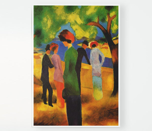 August Macke Lady In A Green Jacket Print Poster Wall Art