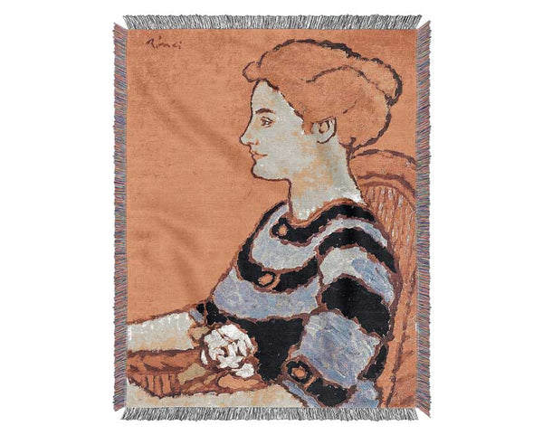 Joseph Rippl-Ronai Lady In Blue Woven Blanket