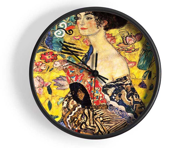 Klimt Lady With Fan Clock - Wallart-Direct UK