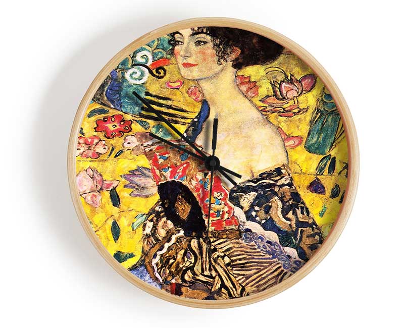 Klimt Lady With Fan Clock - Wallart-Direct UK