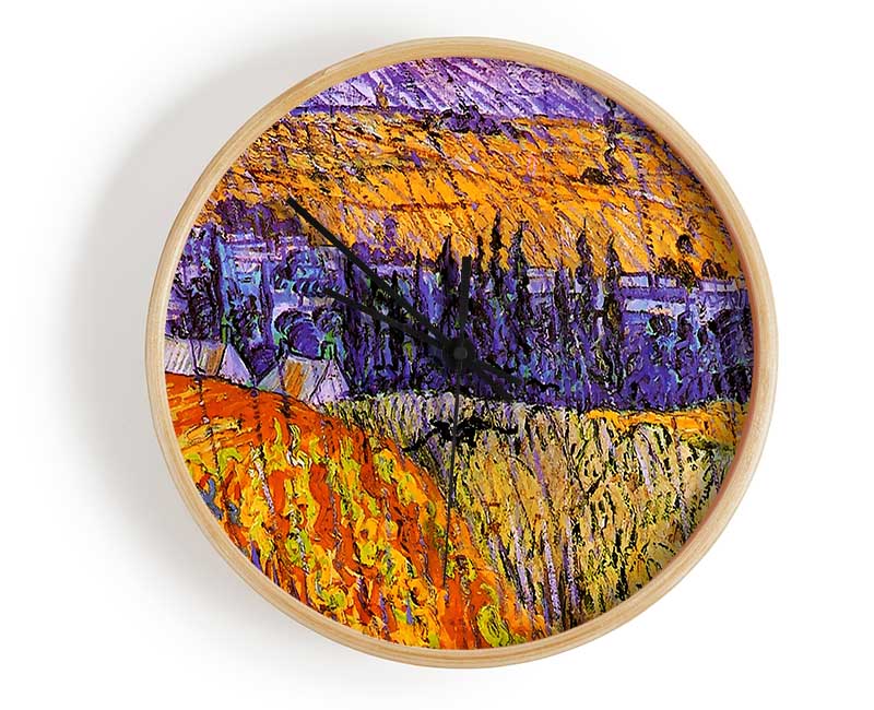 Van Gogh Landscape At Auvers In The Rain Clock - Wallart-Direct UK