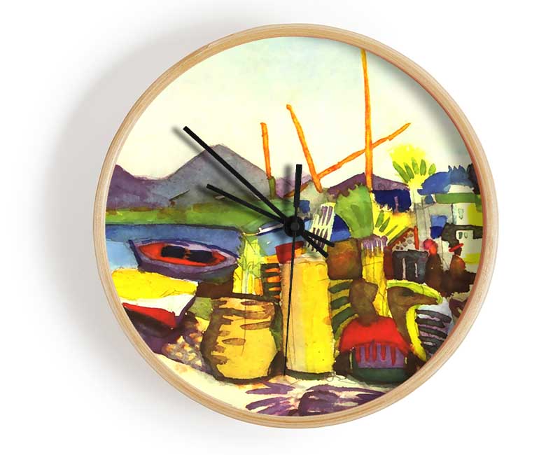 August Macke Landscape At Hammamet Clock - Wallart-Direct UK