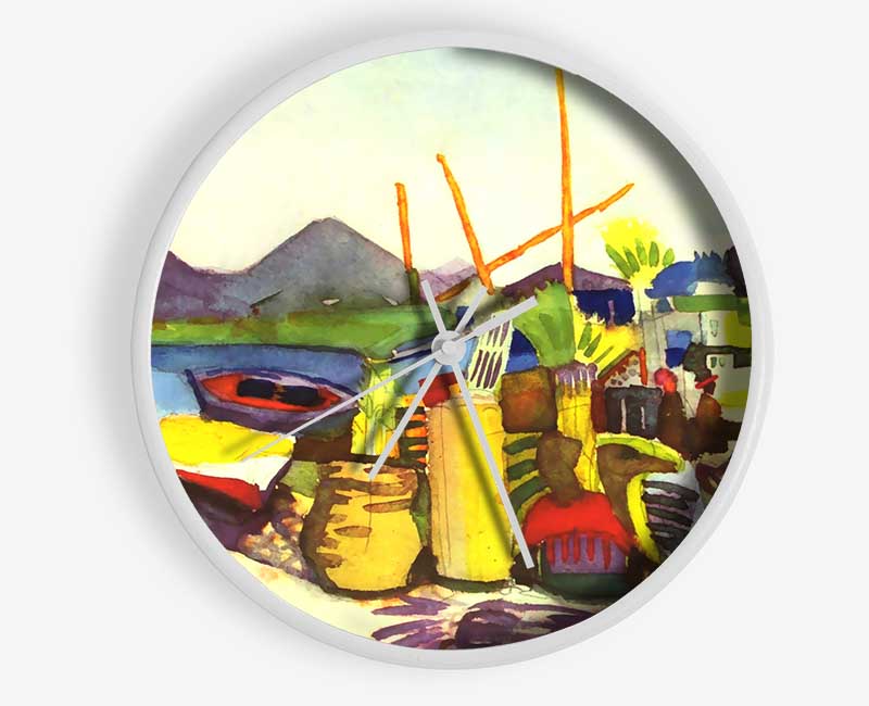 August Macke Landscape At Hammamet Clock - Wallart-Direct UK