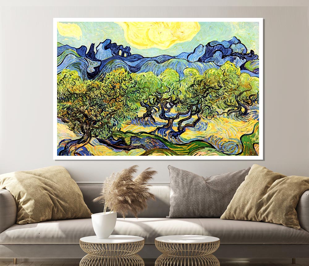 Van Gogh Landscape With Olive Trees Print Poster Wall Art