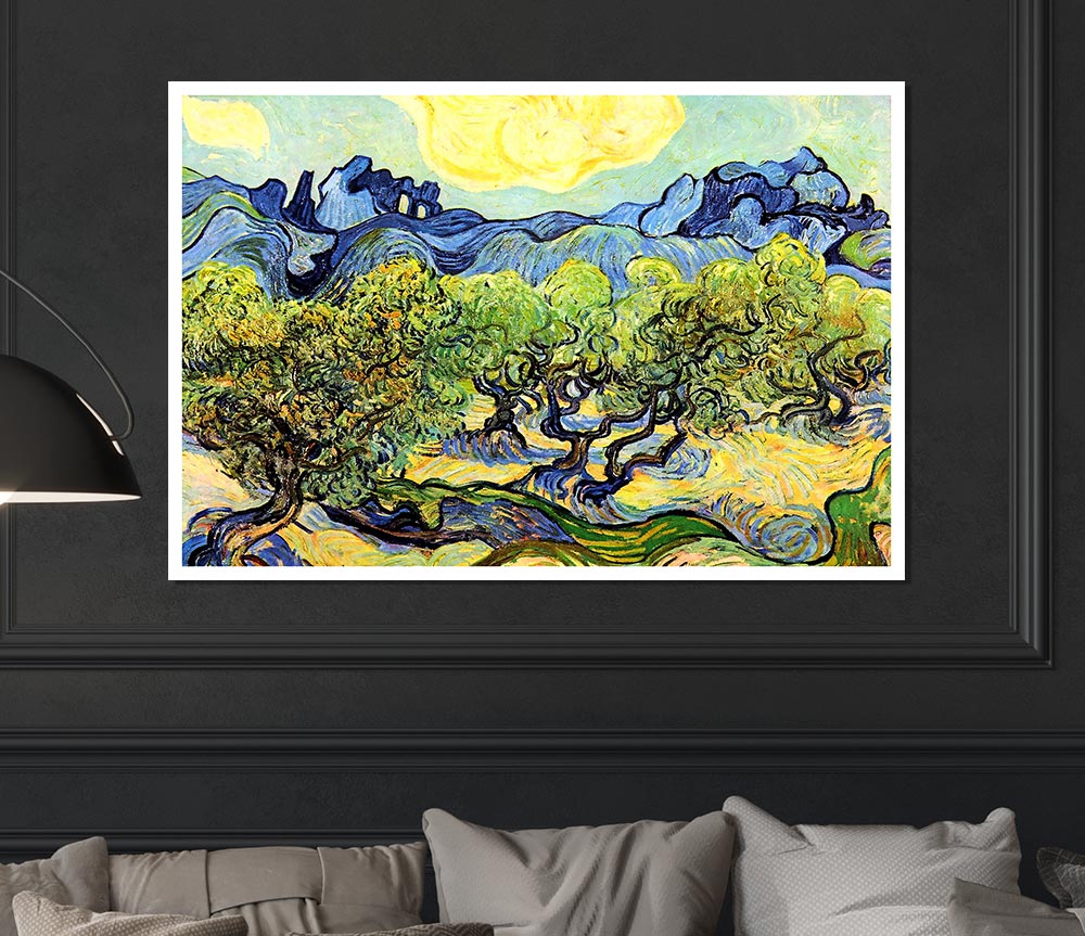 Van Gogh Landscape With Olive Trees Print Poster Wall Art