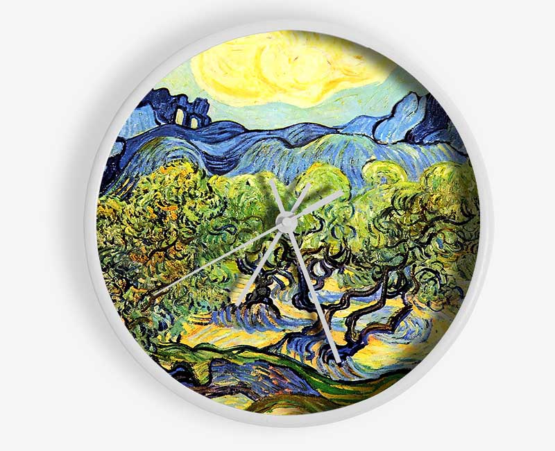 Van Gogh Landscape With Olive Trees Clock - Wallart-Direct UK