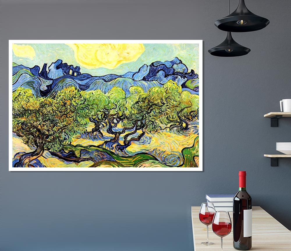 Van Gogh Landscape With Olive Trees Print Poster Wall Art