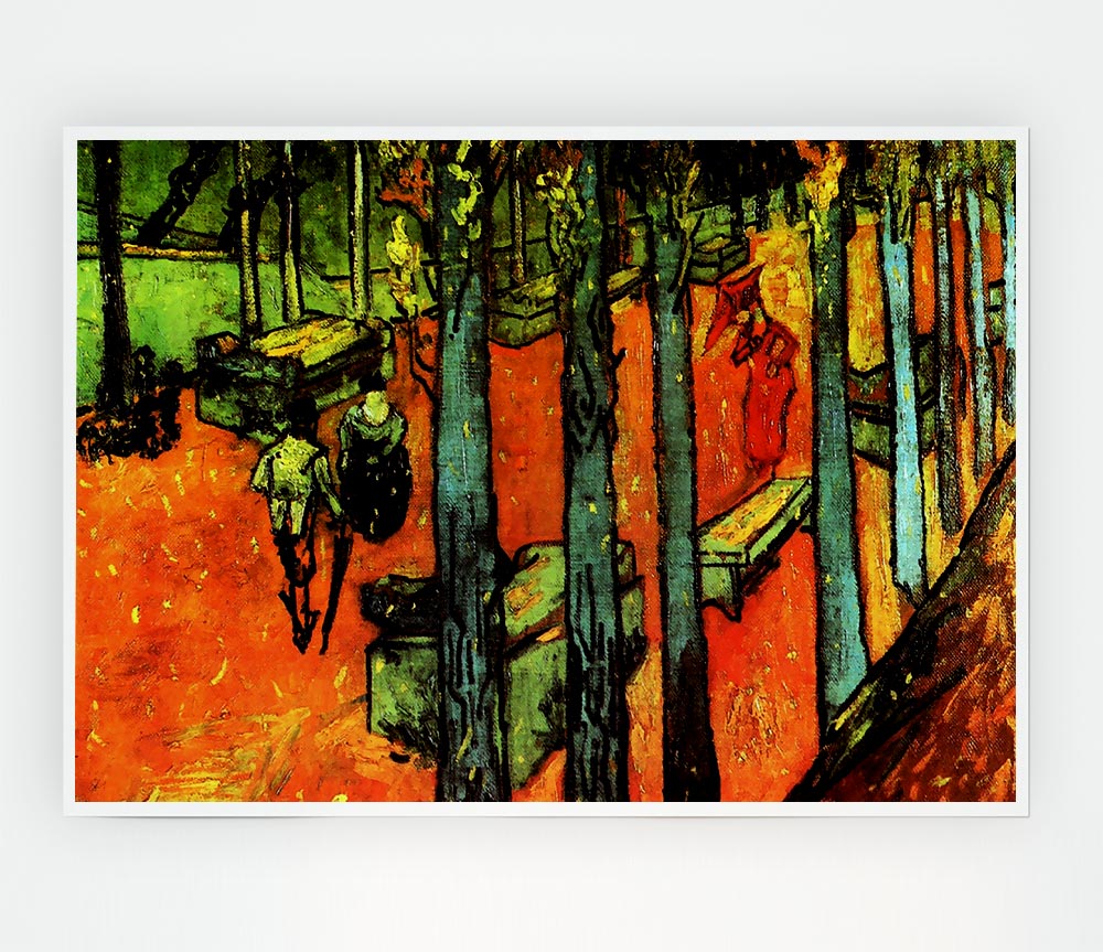 Van Gogh Les Alyscamps Falling Autumn Leaves Print Poster Wall Art