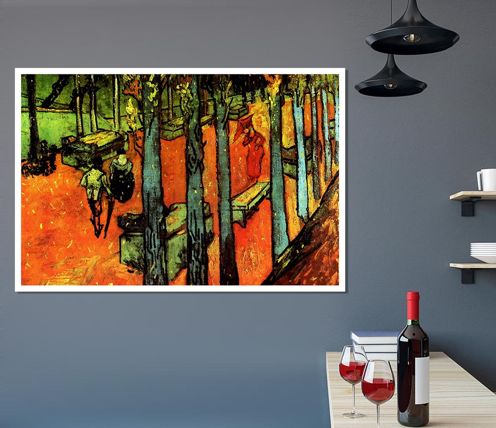 Van Gogh Les Alyscamps Falling Autumn Leaves Print Poster Wall Art