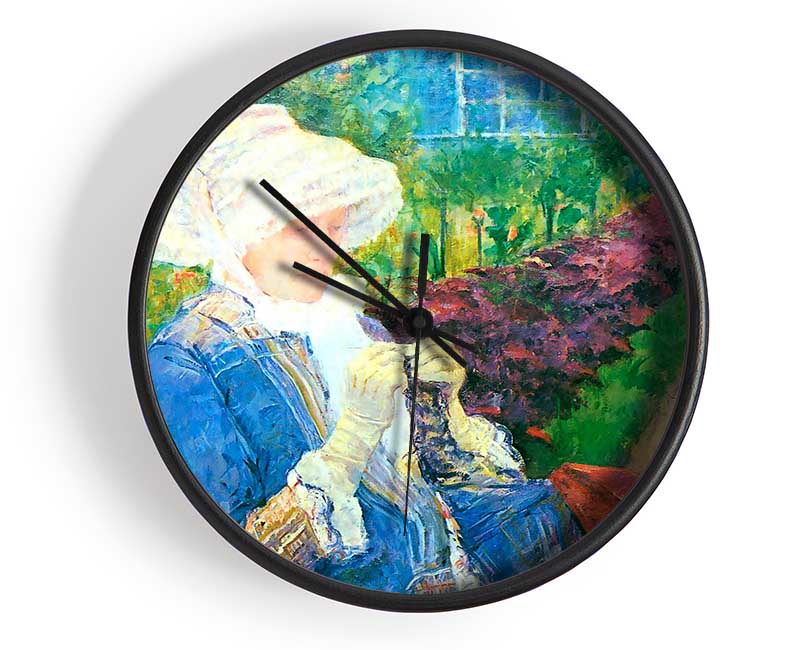 Mary Cassatt Lydia In The Garden Of Marly Clock - Wallart-Direct UK