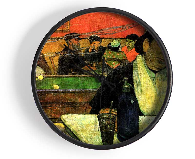 Gauguin Madame Ginoux In Cafe Clock - Wallart-Direct UK