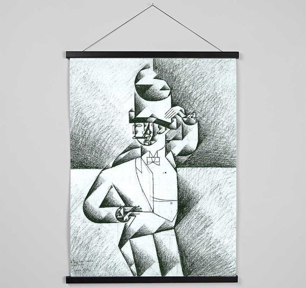 Juan Gris Man In Cafe Hanging Poster - Wallart-Direct UK