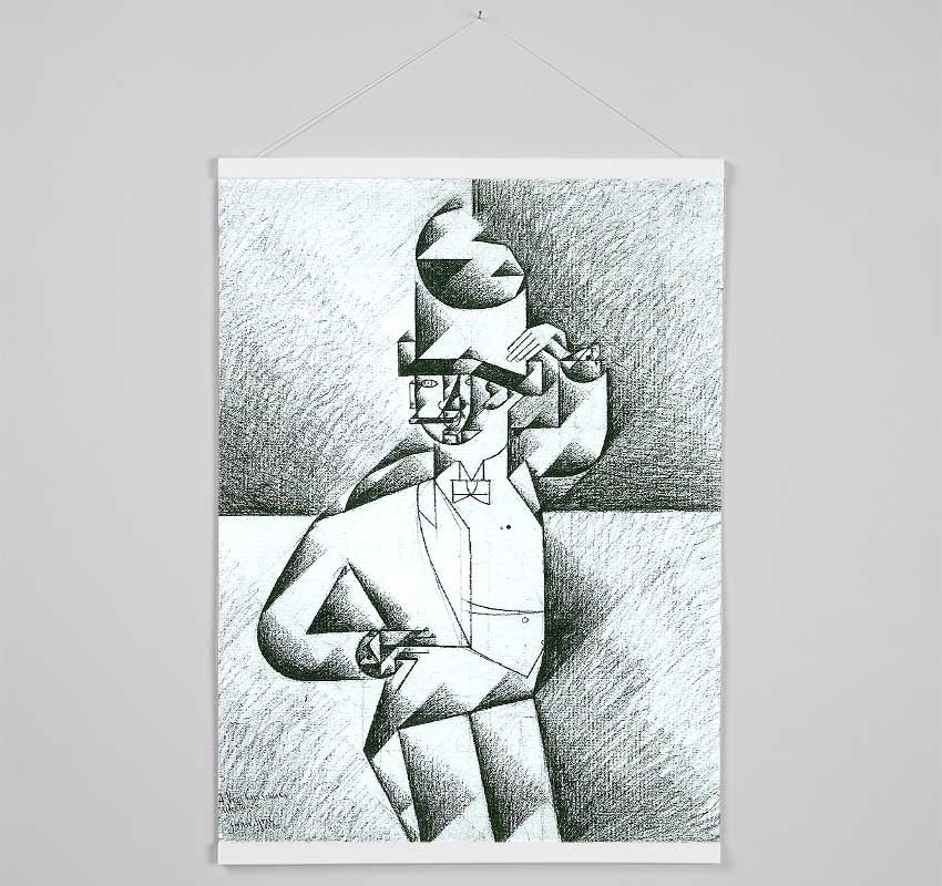 Juan Gris Man In Cafe Hanging Poster - Wallart-Direct UK