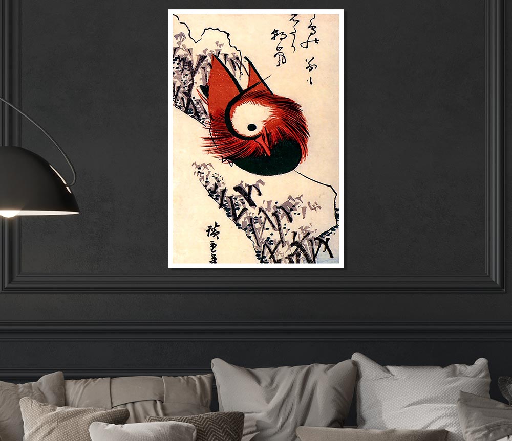 Hiroshige Mandarin Duck Print Poster Wall Art