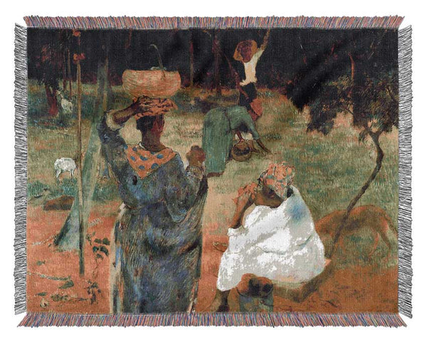 Gauguin Mango Fruit Woven Blanket