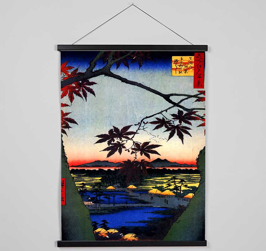 Hiroshige Maple Trees At Mama Hanging Poster - Wallart-Direct UK