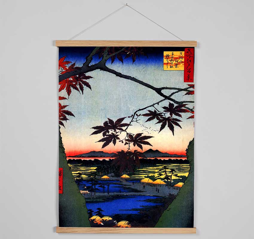 Hiroshige Maple Trees At Mama Hanging Poster - Wallart-Direct UK