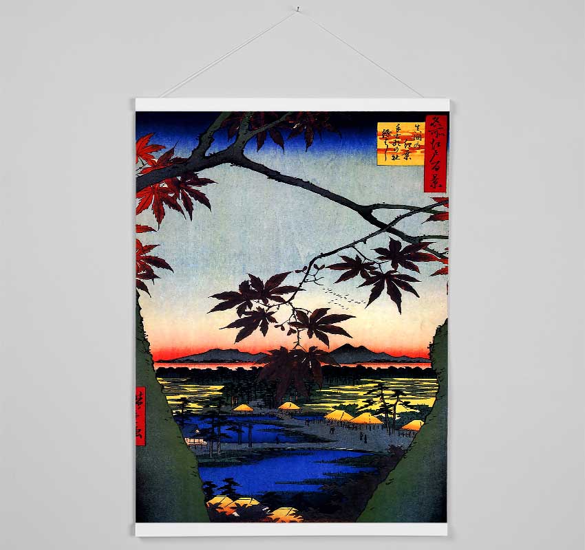 Hiroshige Maple Trees At Mama Hanging Poster - Wallart-Direct UK