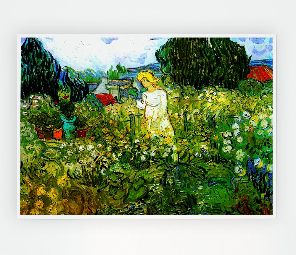 Van Gogh Marguerite Gachet In The Garden Print Poster Wall Art