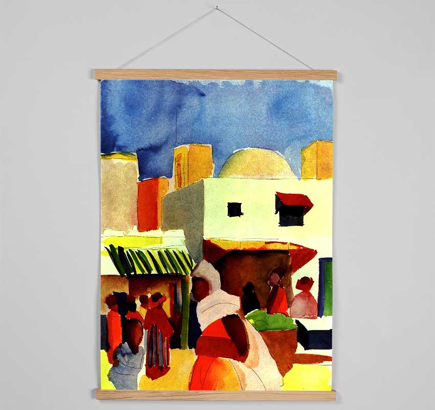 August Macke Market In Algier Hanging Poster - Wallart-Direct UK