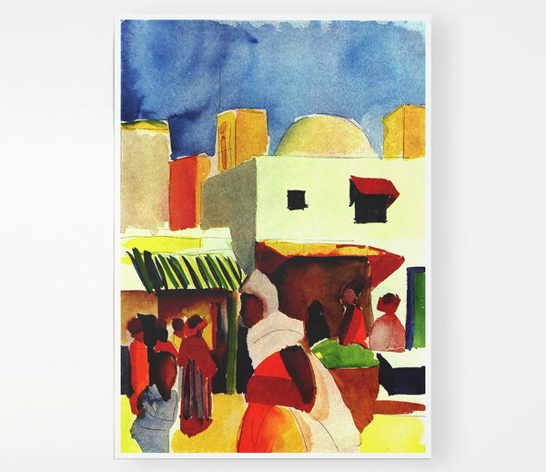 August Macke Market In Algier Print Poster Wall Art