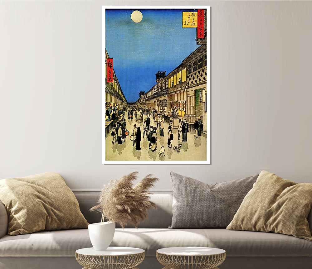 Hiroshige Marketplace Print Poster Wall Art