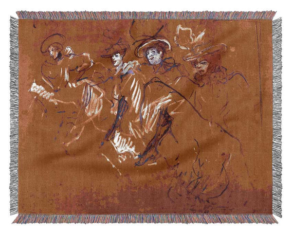 Toulouse Lautrec Mlles Eglantines Woven Blanket