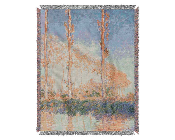 Monet French Poplars Woven Blanket