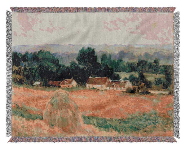 Monet Haystacks At Giverny Woven Blanket