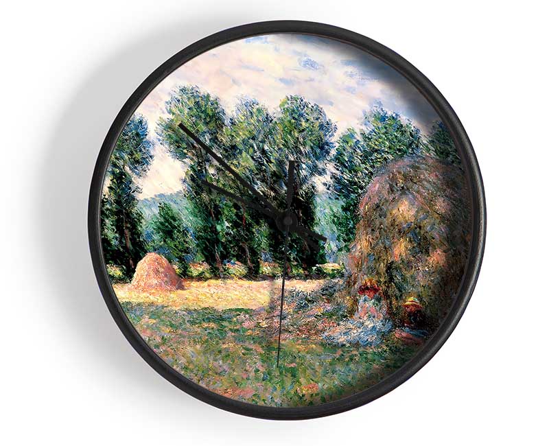 Monet Haystacks Clock - Wallart-Direct UK