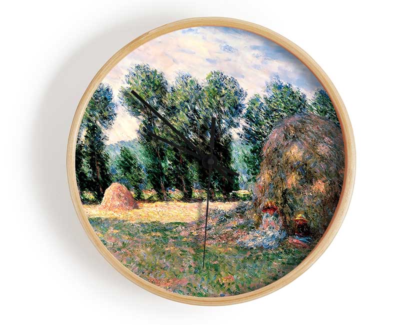 Monet Haystacks Clock - Wallart-Direct UK