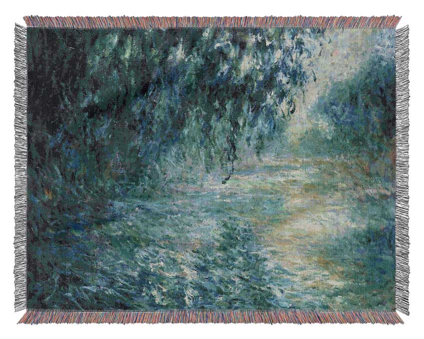 Monet Morning On The Seine Woven Blanket