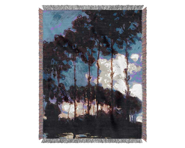 Monet Poplars At The Epte 2 Woven Blanket