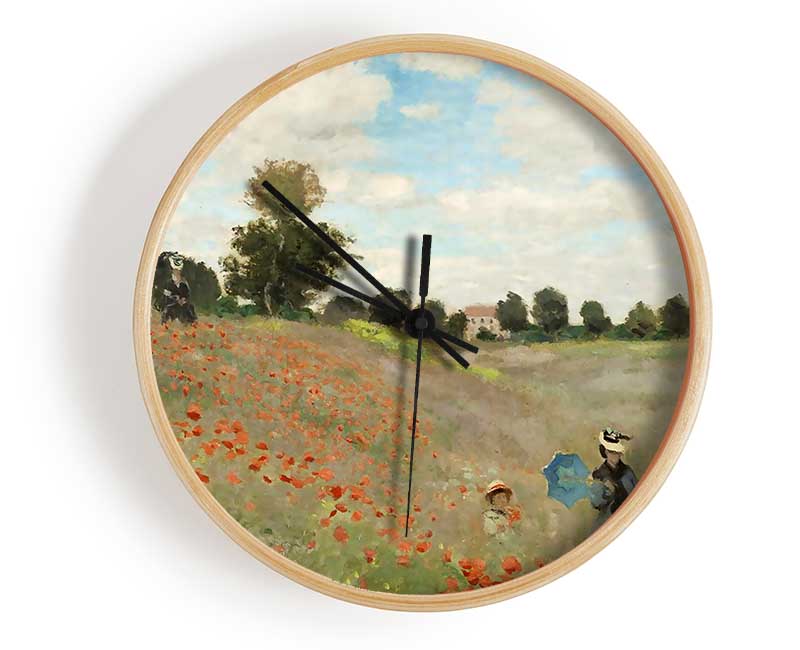 Monet Poppy Field 2 Clock - Wallart-Direct UK