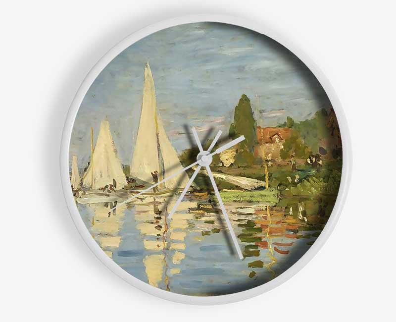 Monet Regattas At Argenteuil Clock - Wallart-Direct UK