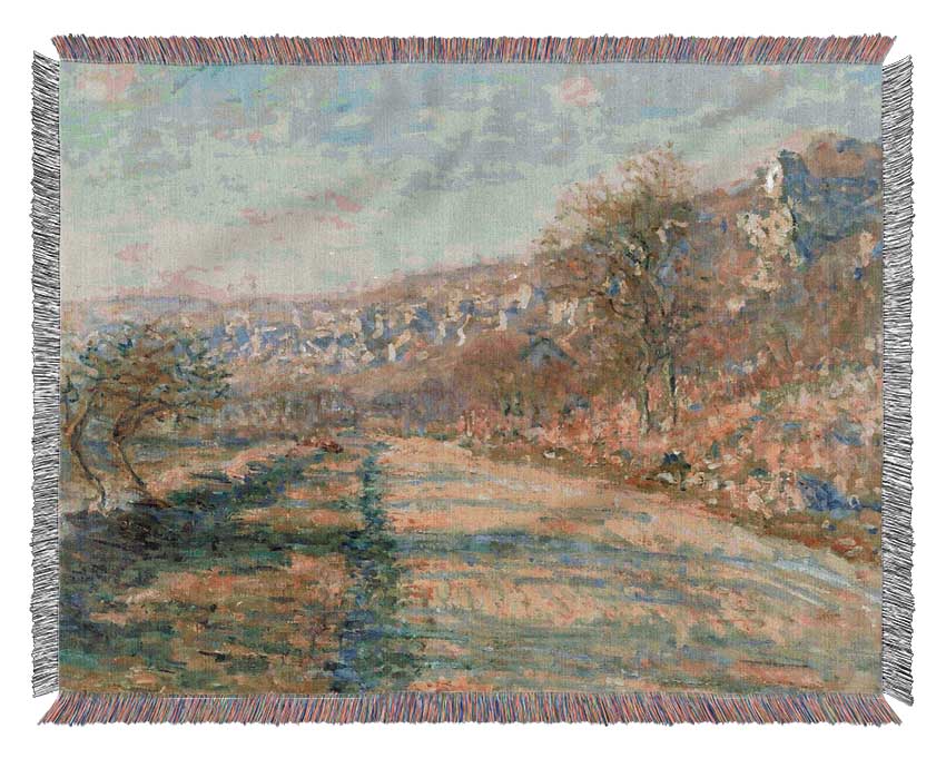 Monet Road Of La Roche-Guyon Woven Blanket