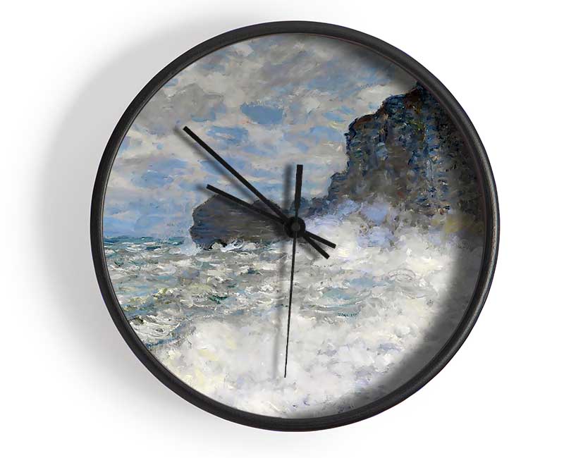 Monet Rough Weather At Etretat Clock - Wallart-Direct UK