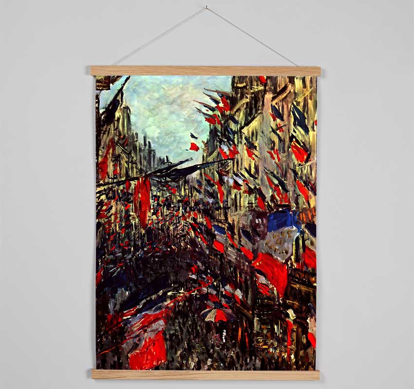 Monet Rue Staint Denis At The National Holiday Hanging Poster - Wallart-Direct UK