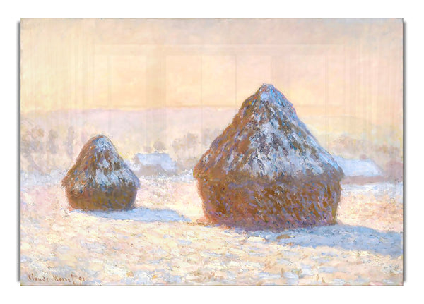 Monet Wheatstacks, Snow Effect In Morning