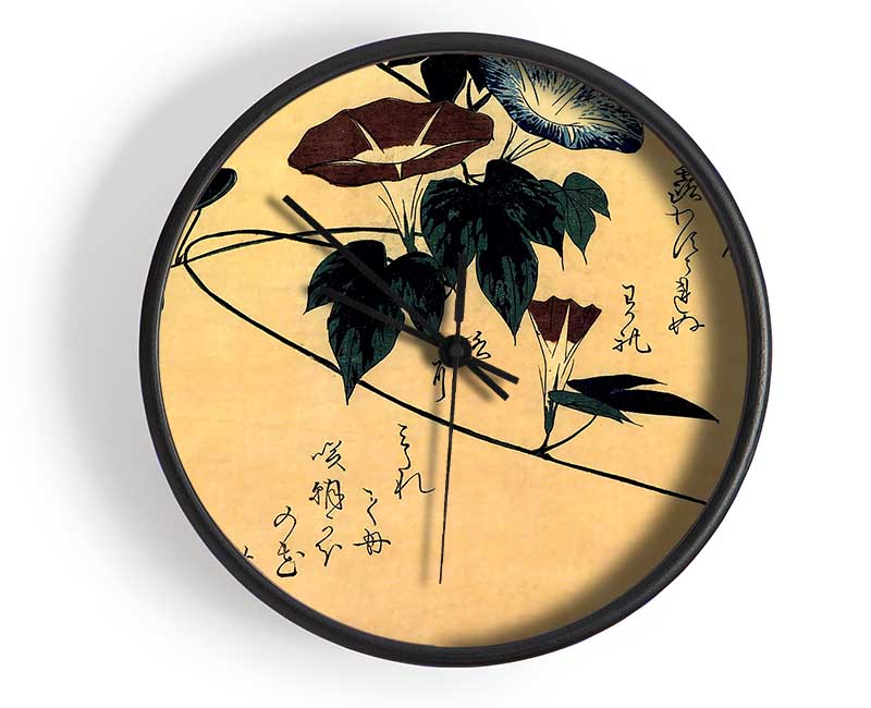 Hiroshige Morning Glory Clock - Wallart-Direct UK