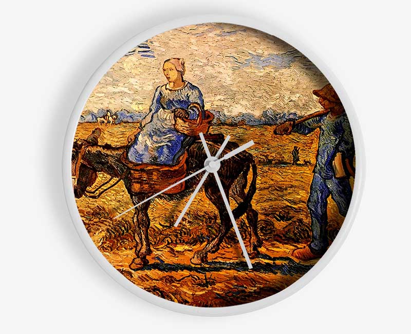 Van Gogh Morning Peasant Couple Going To Work Clock - Wallart-Direct UK