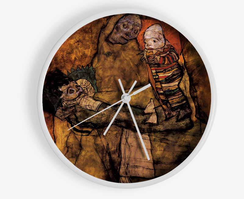 Schiele Mother With Two Children Clock - Wallart-Direct UK