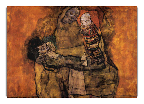 Mother With Two Children By Schiele