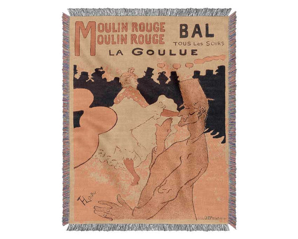 Toulouse Lautrec Moulin Rouge La Goulue Woven Blanket