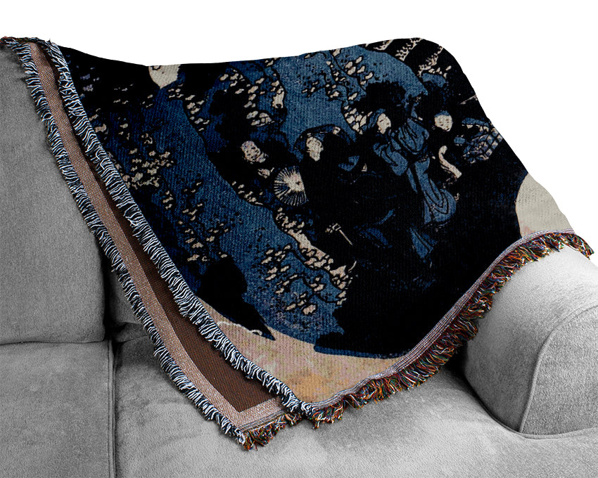 Hokusai Mount Haruna Woven Blanket